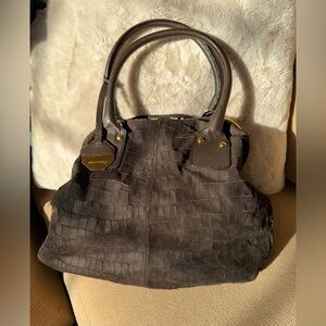 Bruno Magli Chocalate Brown Alligator Textured Women's Bag